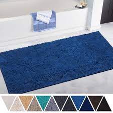 Select striped bathroom rugs by charter club in shades of muted cream, blue, and green. Deartown Bath Mat Runner For Bathroom Rugs Long Floor Mats Perfect For Tub Shower Doormat 27 5x47 Inch Blue Walmart Com Walmart Com