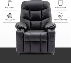 Kids recliners, leather recliners, recliners for small spaces. Mcombo Big Kids Recliner Chair With Cup Holders For Boys And Girls Room 2 Side Pockets 3 Age Group Faux Leather 7366 Walmart Com Walmart Com