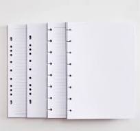 Loose Leaf Paper Blank and Lined Refills for Discbound Refill and 3 or 7  Ring Binders 100Gsm 100 Sheets/200 Pages Paper Refill