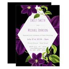 Dark Purple Emerald Green Floral Wedding Modern Invitation Zazzle Com In 2020 Flower Wedding Invitation Orange Wedding Flowers Flower Invitation