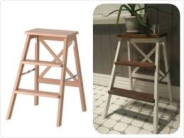 Ikea Bekvam 3 Step Ladder Hack White Paint And Vinegar Steel Wool Stain Kitchen Step Ladder Ikea Bekvam Ikea