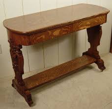 Antique Oak Console Table Narrow Library Table Oak Console Table Library Table Table