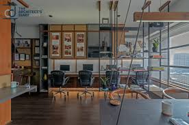 Khosla associates, cadence architects and weespaces conceptualise interiors with just the right amount of colour, art and soothing textures. Functionally Aesthetic Office Space Following Crisp Design Language Sharan Architecture Design The Architects Diary