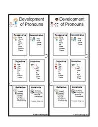 pronoun development chart freebie grammar speech