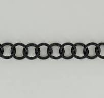 3 Gauge (1/4in) - 1-1/4in Diameter - Round Link Steel Chain - Black Finish