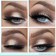 Try dusting a deep blue on the lid stopping at the crease for day, or intensify it with a dramatic navy smoky eye for night. Amazing Gold And Brown Makeup For Blue Eyes Blue Eye Makeup Eye Makeup Eye Make Up