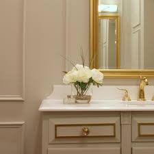 Designing a bathroom on a budget? Bathroom With Black And Gold Hardware Novocom Top