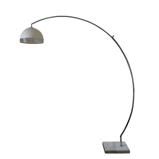 The lamp rests on a square gray and black marble base. Vintage Floor Lamp Arc In Chrome And Marble Base 1970s Design Market