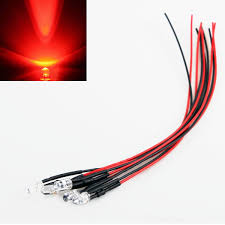 10x Red Led Light Individual Single Bulb Attached Pre Wired Bright 12v Dc 5mm Walmart Com Walmart Com