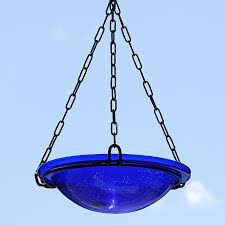 8 length x 8 diameter price is for each pendant drop can be adjusted if desired. Duncraft Com Cobalt Blue Glass Hanging Bird Bath