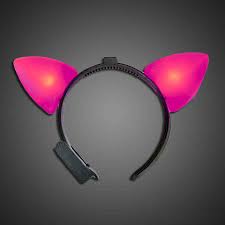 Extreme Glow Lighted Cat Ears In Pink