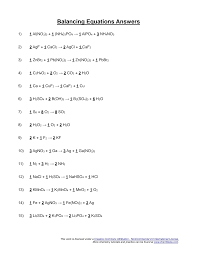 Try to balance these ten equations on your own, then check the answers below. 2