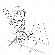 Nuestras imágenes con dibujos de todos los nombres son perfectas para aprender las letras del abecedario y para enseñar a leer y escribir a los niños. Esquema Pagina Para Colorear De Un Nino De Dibujos Animados Dibujo De Una Gran Letra A Lapiz Ilustraciones Vectoriales Clip Art Vectorizado Libre De Derechos Image 46490187