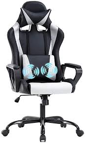 Having the correct lumbar support is critical to a good back supporting chair. Amazon Com Pc Gaming Chair Office Chair Racing Desk Chair With Lumbar Support Arms Headrest Massage High Back Pu Leather Ergonomic Computer Chair Rolling Adjustable Swivel Chair For Women Men Adult White Kitchen