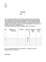 Privind majorarea salariului de baza lunar brut. Model Decizie Colectiva Marire Salarii 1