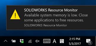 Warning Solidworks Resources Running Low