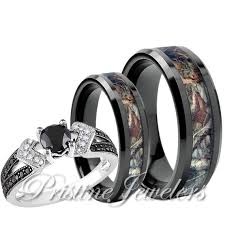 Women 925 Sterling Silver Ring Men Black Titanium Mossy Forest Oak Camo Band Set Camo Wedding Rings Sets Camo Wedding Rings Titanium Wedding Rings Women