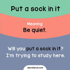 Put A Sock In It Repinned By Chesapeake College Adult Ed We Offer Free Classes On The Easter With Images English Idioms English Vocab English Language Learning