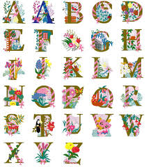 To embroider on a light fabric. Free Machine Embroidery Alphabet Floral Design Complete Alphabet In Brother Pes Format