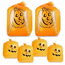 Pack Of 6 Halloween Lawn Bags Small And Medium Sized Pumpkin Trash Bags The Perfect Fall Lawn Decoration Orange Click Lawn Decor Fall Lawn Pumpkin Leaves