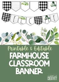Black And White Welcome Banner Png Pin On Farmhouse Classroom