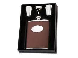 leather presentation hip flask gifts