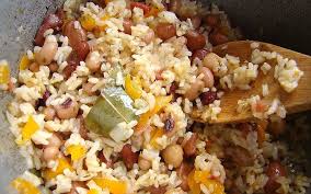 Red beans and rice, made popular in cajun/creole cooking probably came in part from haiti. Haitian Diri Ak Pwa Rice Beans Recipe Recipezazz Com