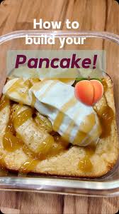Banana Caramel Protein Pancakes for the mum building that bun🍑, Sweet,  sticky, and secretly packed with 35g of protein., Because you can’t grow a  peach