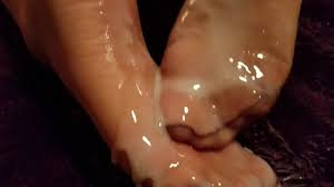 Loads of Fake Cum on Sexy Feet: Nylon Cumshot Porn
