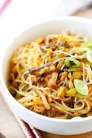 Pumpkin Rice Noodles Rice Noodle Recipes Asian Recipes Pork Recipes