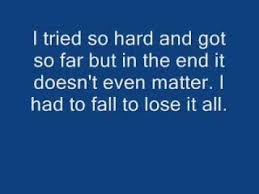 But In The End It Doesn T Even Matter Linkin Park In The End Lyrics In The End Lyrics Lyrics Songs