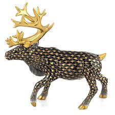 Maybe you would like to learn more about one of these? Herend Reindeer Black Gold Wildlife Figurines Herend Figurines Collectibles Scullyandscully Com