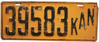1915 Kansas License Plate License Plate License Plate Art Kansas