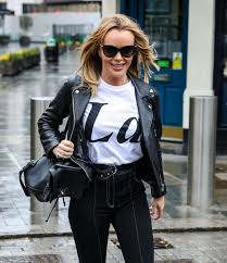 Amanda holden looked typically chic in an oversized houndstooth jacket and black jeans on thursday as she left the global radio studios after recording her heart fm show. Amanda Holden In Black Leather Jacket Arrives The Global Radio In London 03 10 2021 Celebskart