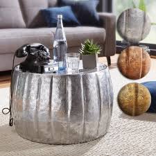 Couchtisch klein / 1133 kngr, couchtisch auf rollen, nussbaumfarben : Finebuy Couchtisch Jamali 60 X 60 X 36 Cm Aluminium Beistelltisch Orientalisch Rund Flacher Sofatisch