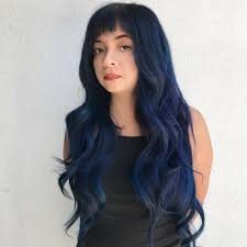 Yes, we know, that long hair needs a lot of attention, but it's a good base for so many hairstyles and haircuts! Long Layered Fringe Cut With Wavy Bombshell Texture And Black To Navy Blue Hand Painted Color The Latest Hairstyles For Men And Women 2020 Hairstyleology