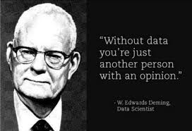 LIFESAVER: “Without data you're just another person with an opinion.”