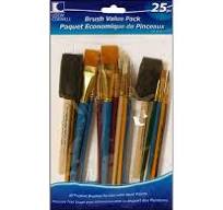 Colorations 24-Pack Plastic Handle Paint Brushes - Natural Bristle Art  Brushes For Kids & Crafts