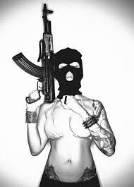 Universe Of Chaos Revolution Thug Girl Ski Mask Tattoo Ski Girl