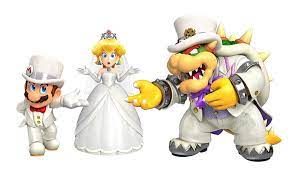 Melee describes her as magnanimous and willing to even play a tennis match with bowser, despite all of the trouble he has. Hd Wallpaper Mario Super Mario Odyssey Bowser Princess Peach White Background Wallpaper Flare