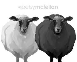 Black And White Sheep Picture Black White Sheep Graphic Style Giclee Print Sheep Art Sheep Paintings Sheep Prints