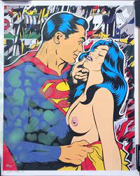 ▷ Superman and Wonder Woman / The Nude Kiss Goodbye by Dillon Boy, 2021 |  Print | Artsper (1125315)