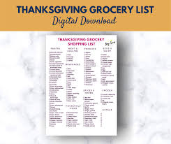 Try foods without things that people could be allergic to. Thanksgiving Grocery List Download Food Planner For Thanksgiving Shopping List Digital Printable Thanksgiving Meal Planner Menu Rd2rd