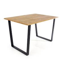 Check out the porter black metal rectangular dining table for 6 with haze oak finish top (60 in. Abdabs Furniture Texas Rectangular 118 Cm Dining Table With Black Metal Legs