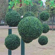 1pcs modern plastic topiary artificial leaf effect ball boxwood grass indoor outdoor hanging decoration in event party supplies fro ornamentacion terraza pink petunia basket