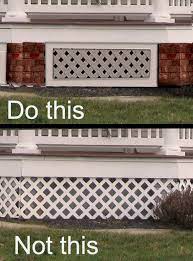 Porch skirting ideas and lattice under porch design. Frames And Paint Make All The Difference With Lattice Under Porch Don T Just Slap It On It Looks Like Shit House With Porch Porch Lattice Porch Design