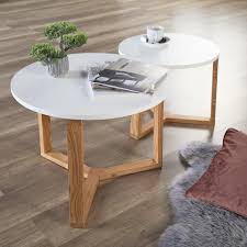 Beistelltisch Set Svenstrup 2er Set Weiss Eiche In 2020 Couchtisch Weiss Eiche Wohnzimmer Tisch Weiss Couchtisch Weiss