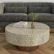 Gold White Round Patterned Coffee Table Iris Furniture123 Shop wayfair for all the best gold round coffee tables.