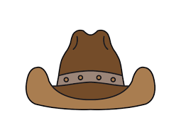 Begin by drawing two curved lines, set at a slight diagonal. How To Draw A Gallon Cowboy Hat Simple Steps Cartoon Tutorial For Kids Rainbow Printables