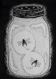 Black And White Lightning Bug Tattoo Stippled Fireflies Lightning Bugs In Mason Jar Illustration 2013 By Witchmoss Artist Ronnie J Packe Firefly Tattoo Bug Tattoo Bugs Drawing